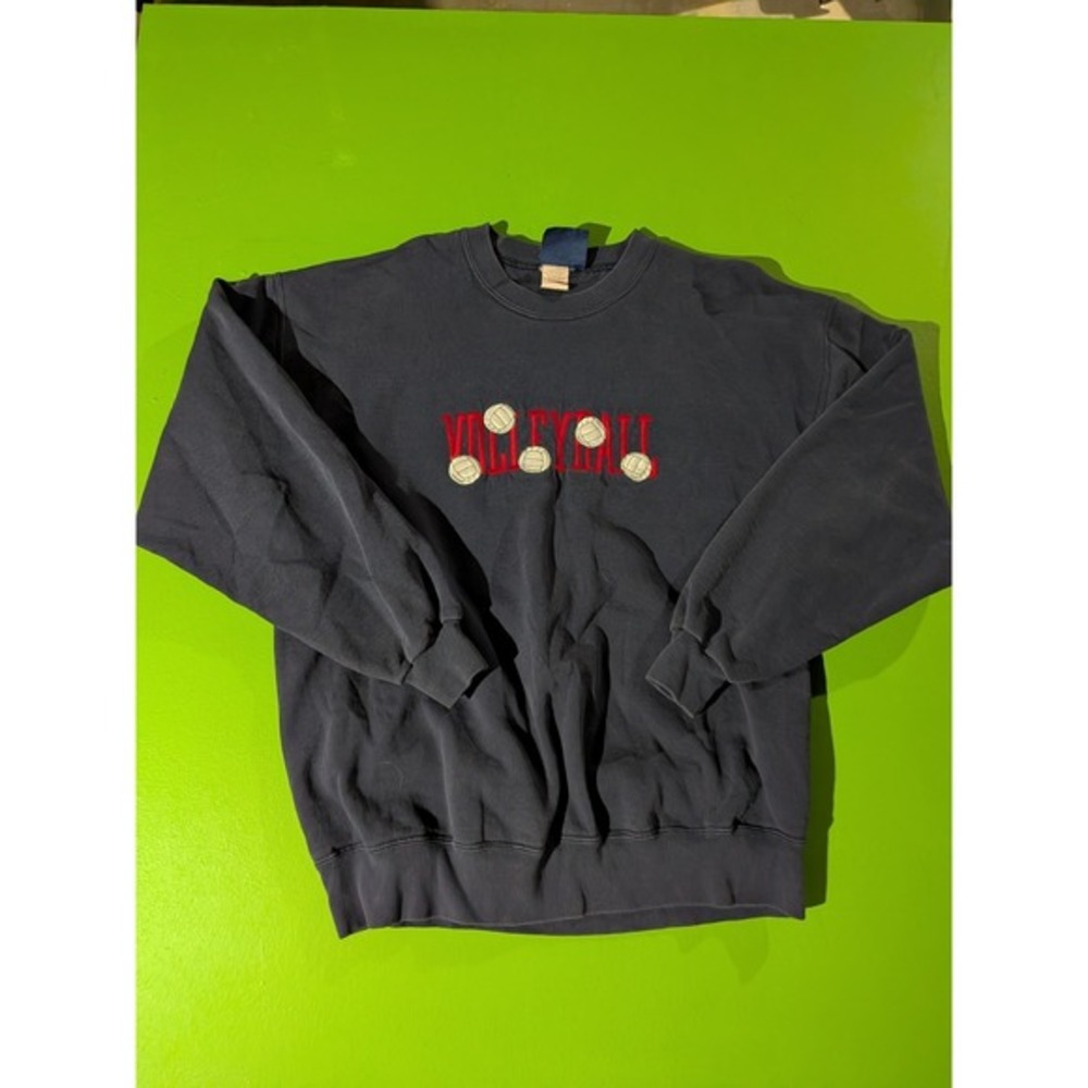 Vtg Oarsman 913‎ Sweatshirt Men XL Blue Volleyball USA Made College Embroidered